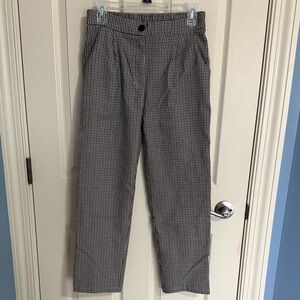 Women's Black and White Checkered Straight Leg Pants